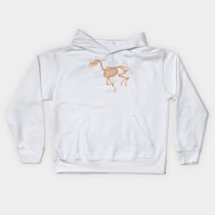 Skeleton horse anatomical sketch (tan) Kids Hoodie